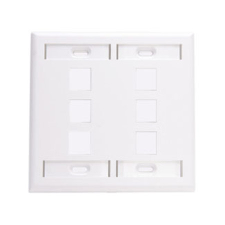 LEVITON Number of Gangs: 2 High-Impact Plastic, White 42080-6WP